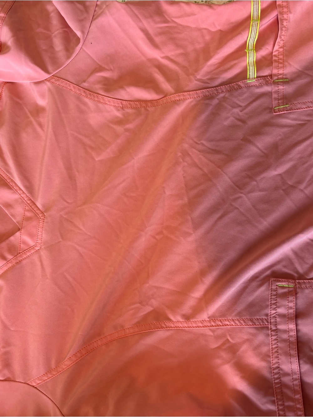 Scrubstar Pink Scrub Top with Lime Trim